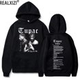 thumbnail image 2 of Tupac-Sudadera con capucha para hombre y mujer, suéter con estampado de rapero Y2k, ropa de calle informal, holgada, de lana, para otoño, 2 of 5