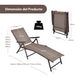 thumbnail image 3 of Tumbona de Jardín Plegable Costway Marrón Silla Reclinable para Exterior con Respaldo Ajustable en 5 Posiciones, 3 of 9