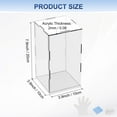 thumbnail image 3 of Caja de exhibición de acrílico de 1 paquete, 3.9x3.9x7.9 pulgadas/10x10x20cm Caja de exhibición clara de acrílico con base de madera negra [Blanco, Transparente], 3 of 6
