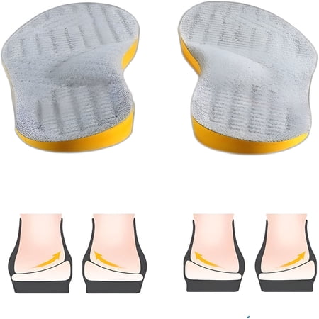 Posture Correcting Orthotic Insoles 4 in 1 Gel Insoles Flat Feet Arch Support Orthopedic Overpronation Supination Plantar Fasciitis Metatarsalgia X/O Valgus Varus (Length 26.8cm)