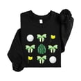 thumbnail image 3 of Golf Tournament Sweatshirt for Women & Teens Green Bows and Golf Balls Pullover Black Sweatshirt Adult Large, 3 of 3