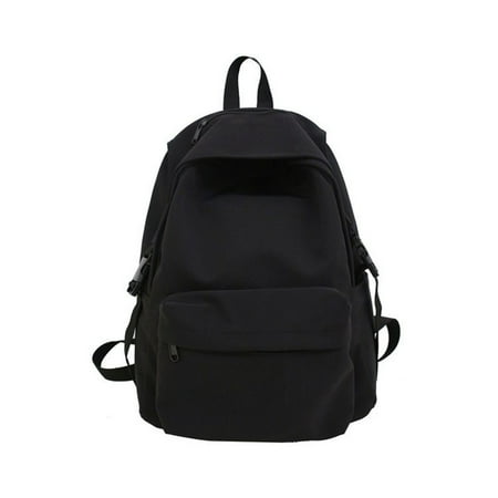New Black Solid Color Simple And Practical Waterproof Backpack