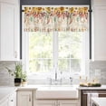 thumbnail image 3 of Green Eucalyptus Leaves Kitchen Curtains, Retro Floral 3-Piece Kitchen Curtain Valance and Tiers Set 36 Inch Length, Rustic Botanical Rod Pocket Half Window Curtains for Cafe Living Room Bathroom, 3 of 5