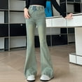 thumbnail image 6 of Girls Jeans New 3-16 Years Middle Aged Children's Fashionable High Waisted Loose Pocket Wide Leg Denim Pants Style B-10 Gray 150, 6 of 9