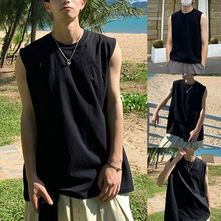 Amazon.com: Men's Suede Tank Tops Quick Dry Workout Swim