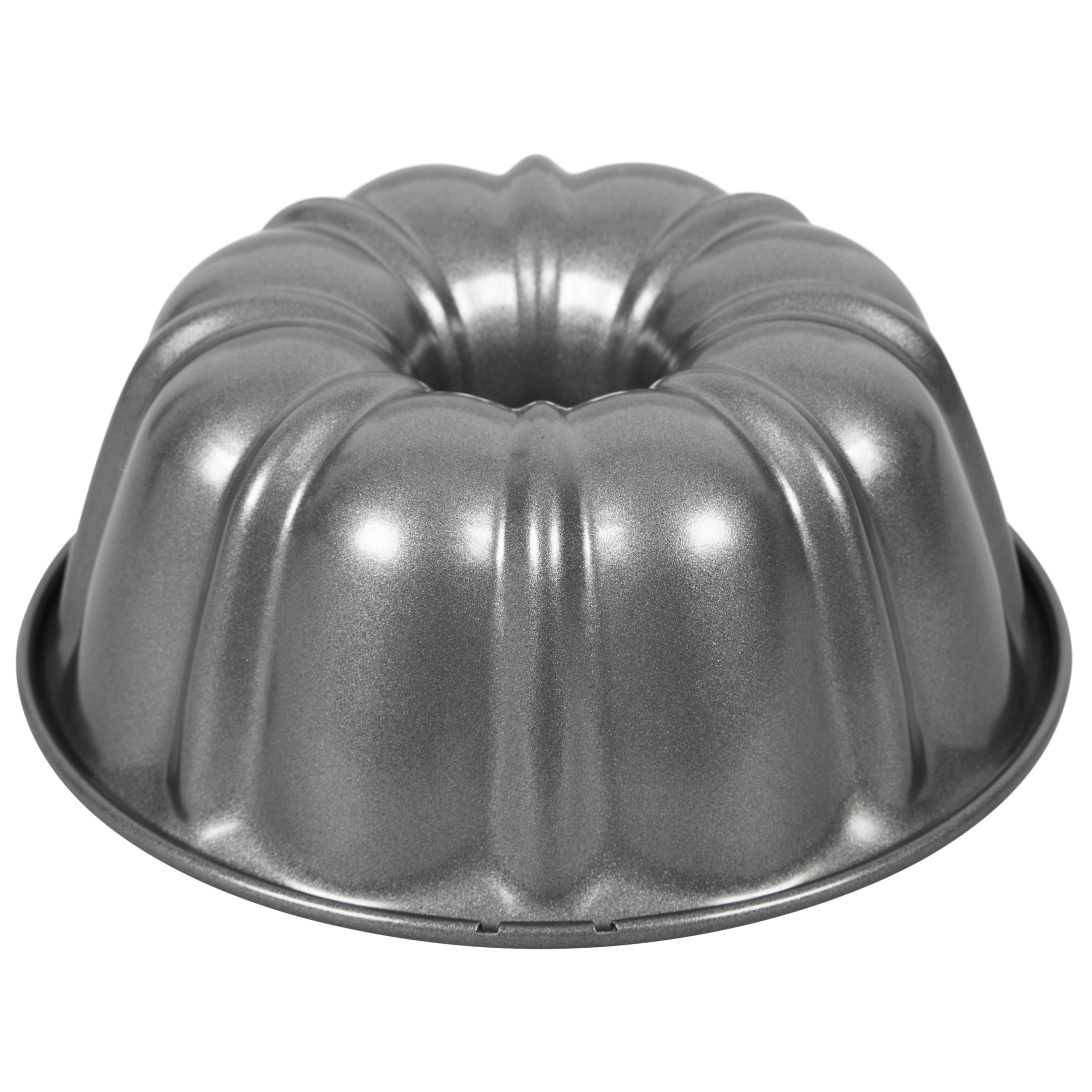 Tinned steel swirl sides tube cake pan - vintage baking pan