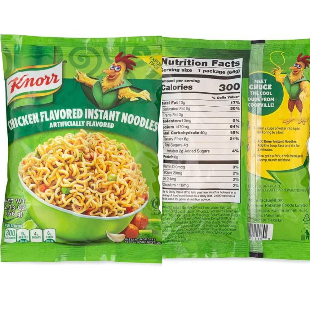 Knorr Chicken Flavored Instant Noodles 66g (Pack of 12)