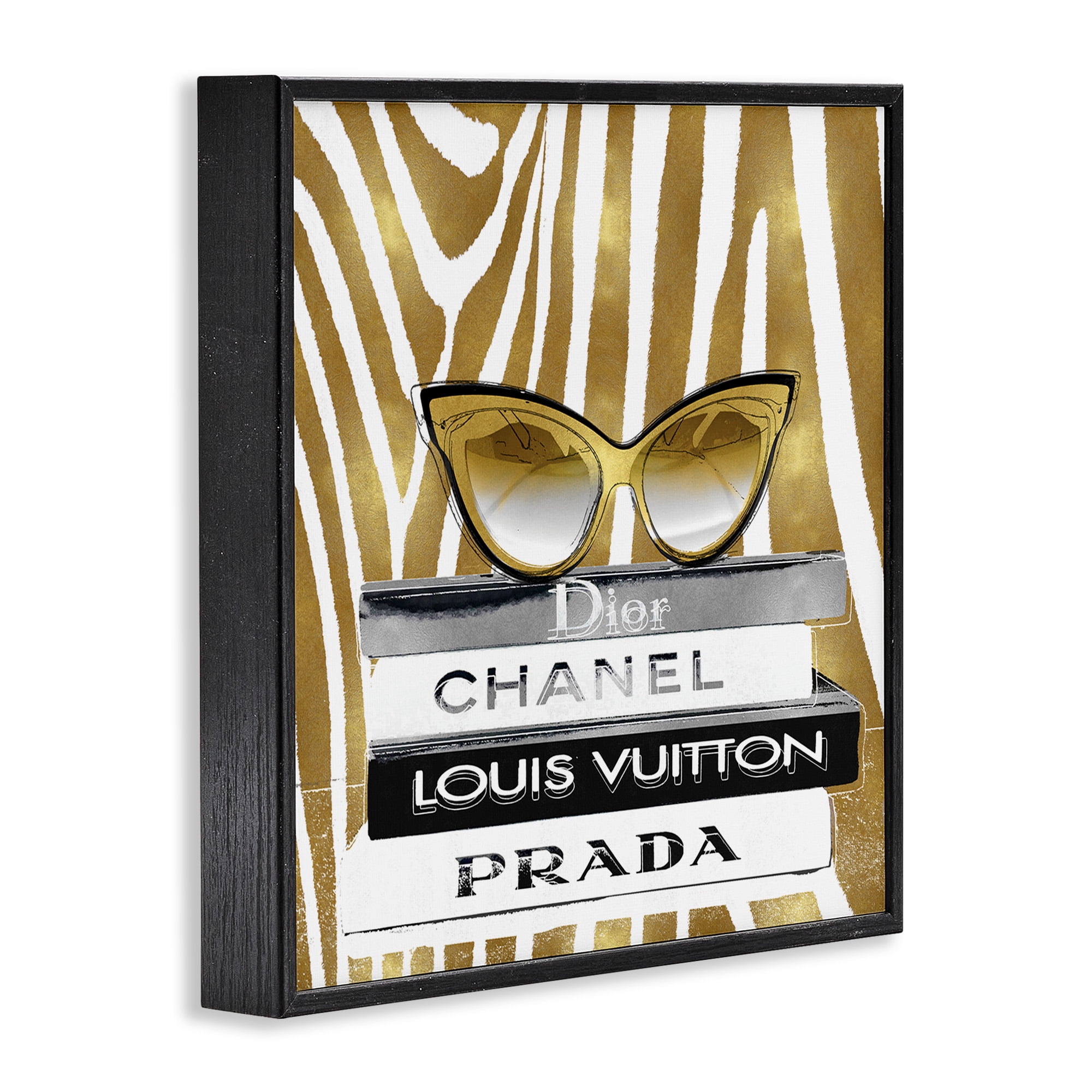Stupell Industries Zebra Stripes Fashion Books Beauty & Fashion Painting Black Framed Art Print Wall Art, 24 x 24
