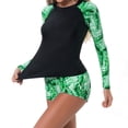 thumbnail image 4 of Women Long Sleeve Guard Swimsuit Zipper Surfing Bathing Suit Women Slimming Bathing Drawstring Swimsuit Bathing Suits Top Senior Front, 4 of 9