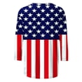 thumbnail image 5 of LYEAA American Shirts for Women 4th of July Tees Patriotic Anniversary Red White Blue T Shirts Independence Day 3/4 Sleeve Tops, 5 of 5