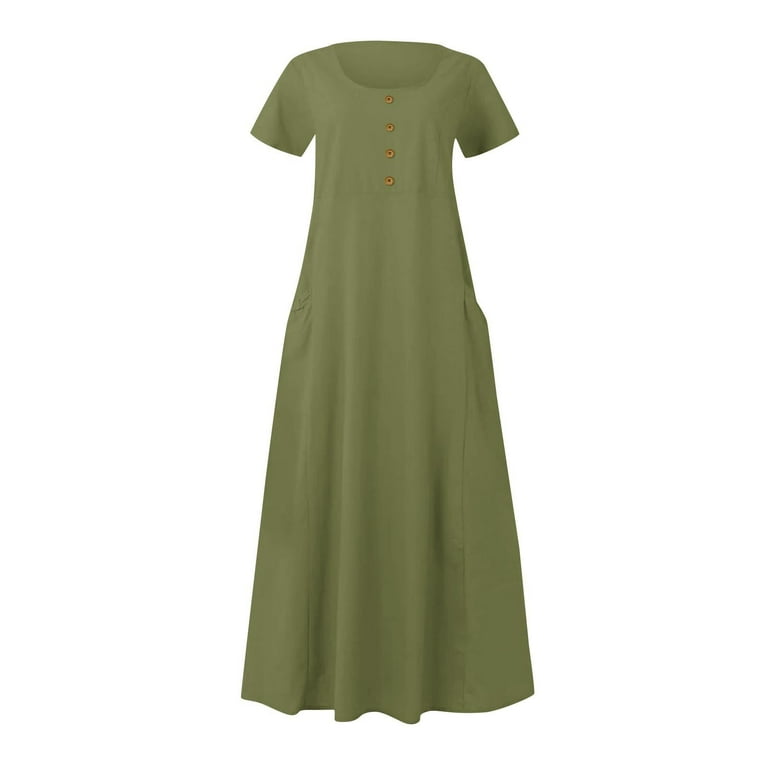 chinese dress ladies Luna Linen Empire Maxi Dress in Kelly Green | MARISSA WEBB main image 0