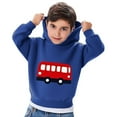 thumbnail image 4 of fnnxnal Toddler Hoodie 4T Blue - 100% Polyester Cartoon Red Bus Graphic, Stain Resistant Machine Washable for Kids' Everyday School & Play, 4 of 5