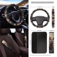 thumbnail image 3 of Xoenoiee Deer US Flag 15 Pack Car Seat Cover Set with Steering Wheel Cover Seat Belt Strap Cover Garbage Cans Air Vent Pouch Rearview Mirror Cover Cup Coasters Keychain Fit for SUV Trucks Vans Sedans, 3 of 7
