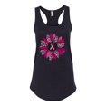 thumbnail image 2 of Wild Bobby Pink Cheetah Print Breast Cancer Carnation Flower Breast Cancer Awareness Women Racerback Tank Top, Black, Small, 2 of 6