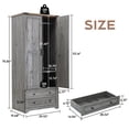 thumbnail image 6 of Brafab 71" Modern Functional Armoire Wardrobe Closet with Adjustable Shelf, Hanging Rail, and 2 Wide Drawers, 6 of 6