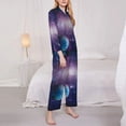 thumbnail image 2 of KLL Planets Stars And Galaxies1 Print Women's Long Sleeve Pajamas with Pants Sleepwear Loungewear 2 Set-Medium, 2 of 8