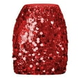 thumbnail image 2 of Abomasnow Sequin Skirt for Women Sexy Sparkly Stretchy Bodycon Mini Skirts Night Out Evening Party Cocktail Long Glitter Skirts, 2 of 5