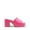HOT PINK-PU, variant on DREAM PAIRS High Chunky Platform Heels for Women Fashion Comfort Slip on Square Open Toe Block Heel Sandals