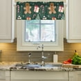 thumbnail image 2 of Yayeee Kitchen Valance Rod Pocket 54" x 18" Living Room Window Curtain, Green Christmas Gingerbread, 2 of 6