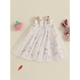 thumbnail image 3 of Suealasg Toddler Girls Summer Dress Sleeveless Strawberry/Rabbit Print Tulle A-line Dress 6M 1T 2T 3T 4T Kids Baby Girls Casual Dress, 3 of 7