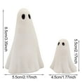 thumbnail image 5 of Walbest 2 Pcs Halloween Ghost Figurine Resin Ghost Sculpture Cute White Ghost Statue Home Table Centerpieces Mini Ghost Ornament for Kitchen Shelf Fireplace, 5 of 7