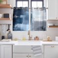 thumbnail image 2 of Navy Blue Grey Kitchen Curtains Short 45 Inch Length, Modern Ombre Oil Painted Abstract Art Grommet Top Bedroom Living Room Curtains, Light Filtering Cafe Curtain Drapes 2 Panels Set 84''x45'', 2 of 9
