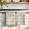 thumbnail image 7 of Beige Plaid Kitchen Towels Set of 1, Vintage Grid Stripe Minimalist Art Linen Absorbent Dish Towels for Kitchen, Microfiber Hand Towel, Quick Drying Tea Towel for Cleaning Decorative Dishcloths, 7 of 7
