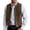 Coffee, variant on Men Western Faux Suede Vest Stand Collar Sleeveless Button Waistcoat Vintage Cowboy Style Vest with Pockets