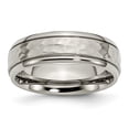 thumbnail image 1 of Beautiful Titanium 7mm Grooved Edge Hammered and Polished Band, 1 of 2