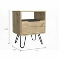 thumbnail image 3 of Modern Industrial Light Oak 1-Drawer 1-Shelf Nightstand, 3 of 7