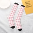 thumbnail image 4 of Daiia Sports Socks Plaid Heart Printed Novelty Crew Socks for Men Women Knee High Socks Cotton Socks Soft & Breathable Support Unisex Socks, 4 of 9