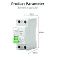 thumbnail image 1 of 2X AC 2P 6KA RCCB RCD 230V Residual Current Circuit Breaker Differential Breaker Safety Switch TORD4-63, 2P 16A 10MA, 1 of 7