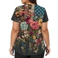 thumbnail image 7 of KDDYLITQ 250th Anniversary Tshirt for Women July 4th 250 Years Birthday V Neck Tees Independence Usa Star Stripes 4th July T-Shirts Usa Flag Trendy Short Sleeve Blouses Dark Blue XL, 7 of 7
