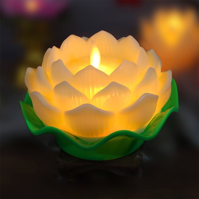 Velas de loto LED Románticas LED LED LED DE LOTUS FLAR LUZ FLECE PLABA LECULACIÓN DE LO LED FLORES DE LOTUS FOR BUDDHA Decoración del hogar