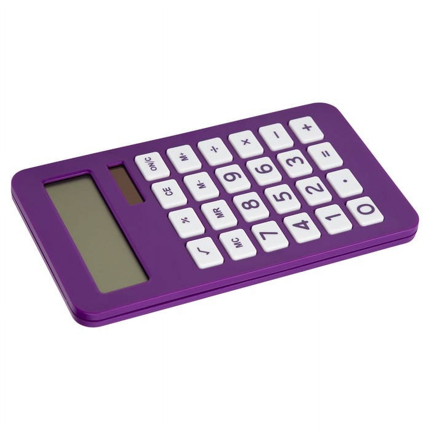 JAM Paper Desktop Calculator, 10 Digit LCD Display, 3 3/4 x 6 3/4 Inches, Purple, Bulk 10/Pack