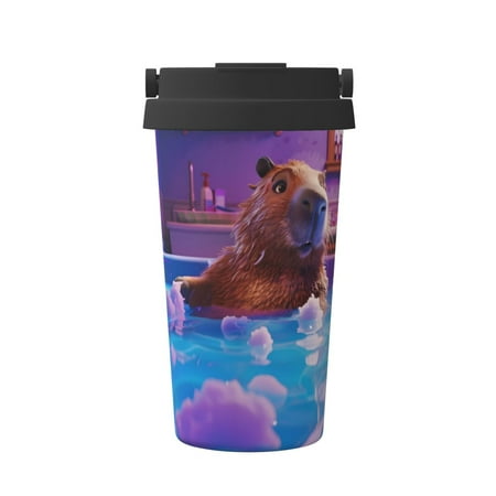 

Goofa Capybara Bathtub Fun for Insulated Travel Coffee Mug Spill Proof Leak Proof 16 OZCoffee Tumbler Reusable Coffee Cups with Lids Thermos for Hot and Cold Drink