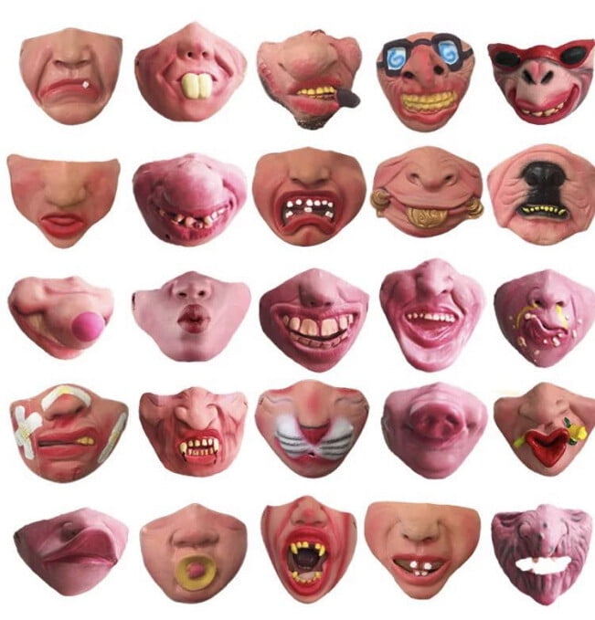 WGOUP Funny Fun Mask Big Lips Headgear Pet Mask,10 x 13 x 10 2 Get 1 Free) -