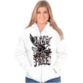 thumbnail image 4 of Live Free Eagle and Roses Tattoo Unisex Fleece Graphic Zip Up Hoodie Brisco Brands 3X, 4 of 5