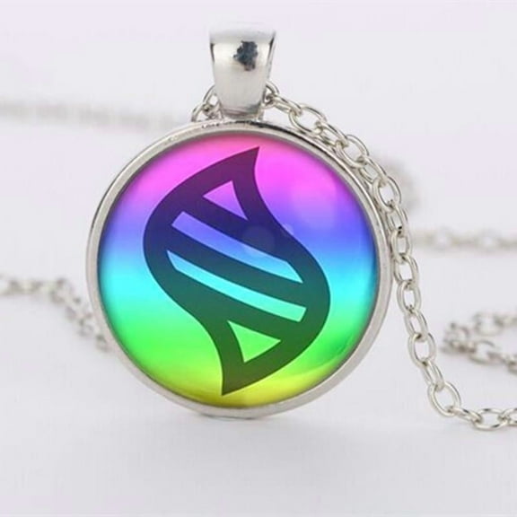 Pokemon Mega Stone Necklace Jewelry Glass Heart Round Pendant Charm Necklace Chain