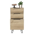 thumbnail image 3 of Atlin Designs Commode Moderne en Métal avec 3 Tiroirs et 4 Pieds en Chêne Clair, 3 of 7