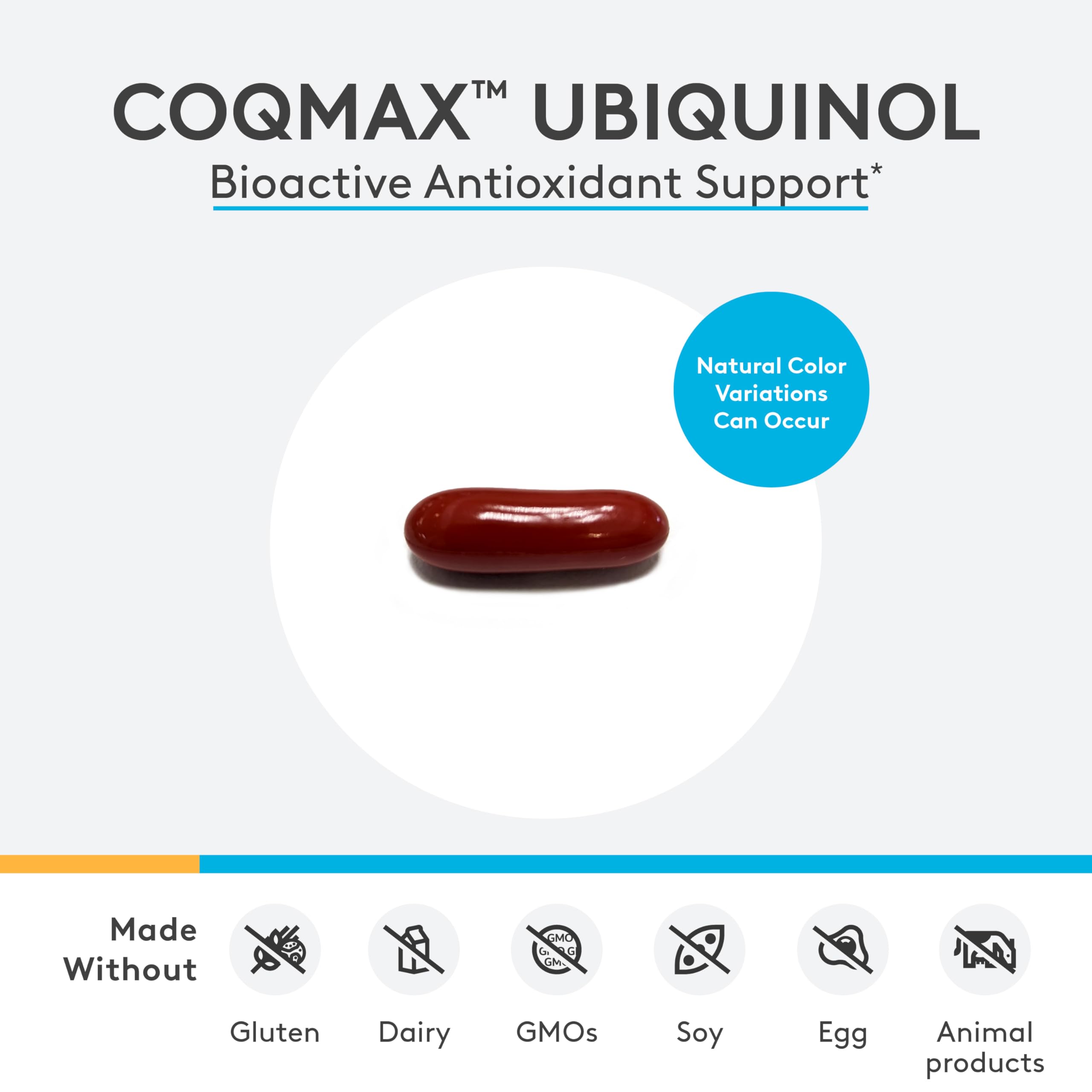 XYMOGEN CoQmax Ubiquinol - 200mg CoQ10 - Patented Stabilized Form - Coenzyme Q10 for Antioxidant Brain & Heart Health Support - 30 Softgels
