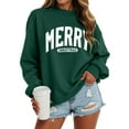 thumbnail image 6 of TTUHYWXI Merry Sweatshirts for Women Oversized Crewneck Christmas Pullover Long Sleeve Xmas Holiday Outfits (Green, XL), 6 of 6