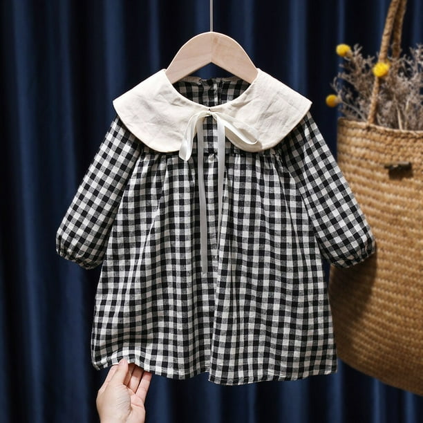 Vestido de flores retro para niñas, ropa para niños, cuello Peter, ropa para niños, lindo vestido de princesa, nueva moda, primavera zhangmengya unisex
