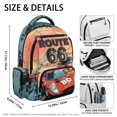 thumbnail image 5 of Chririnla Route 66 Race Car Print Lightweight School Backpack for Travel Preschool, Multi-Pocket Portable Polyester Travel Ruckpack, 5 of 9