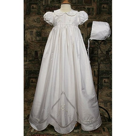Samantha Hand Embroidered Silk Christening Gown