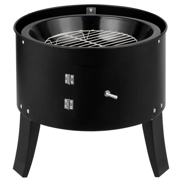 YDLW 3-in-1 Vertical Charcoal Smoker Portable BBQ Smoker Grill with Detachable 2 Layer,Black