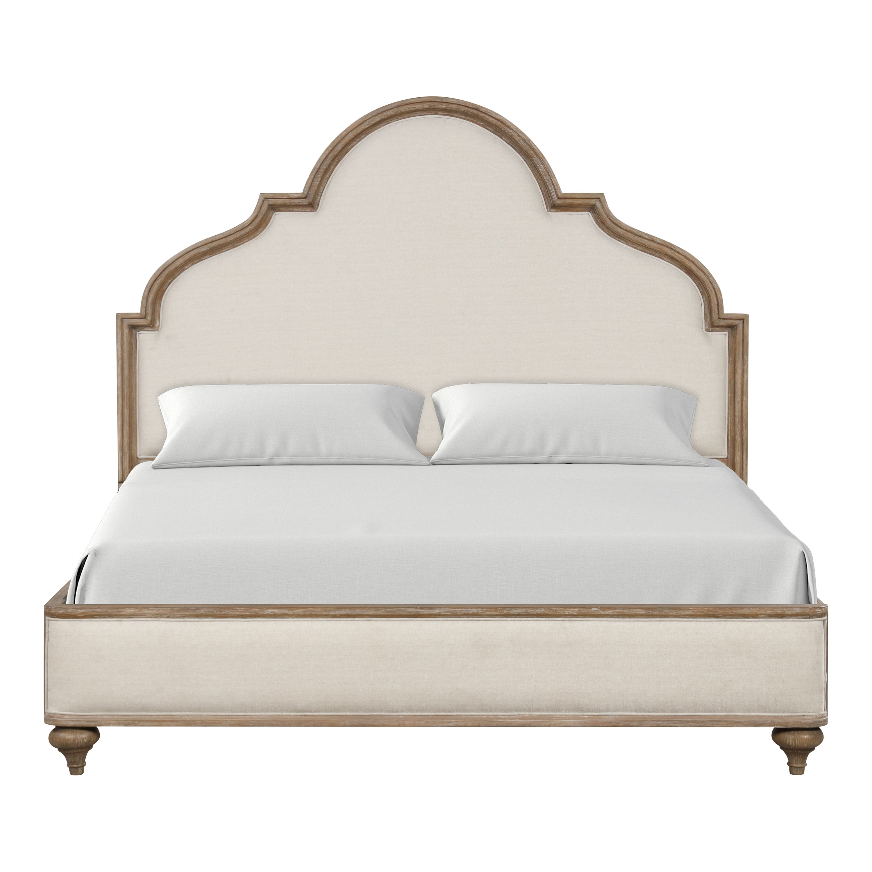 Furniture of America Jares Solid Wood Panel Bed, King, Rustic Oak