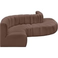 thumbnail image 4 of Meridian Furniture Arc Brown Vegan Leather Modular Sectional, 4 of 11
