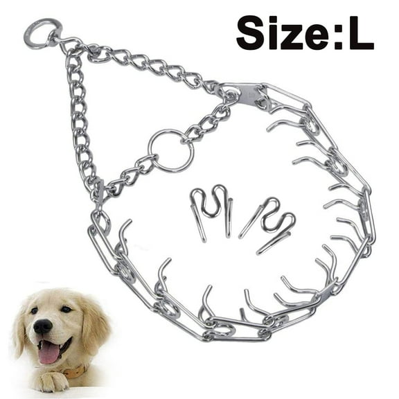 Prong Dog Training Collar with Quick Release Buckle Chrome Plated Steel Pet Pinch Collar No-Pull Collar for Dogs Anti Pull Training Collar