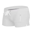 thumbnail image 2 of EliteGoogv Men Swim Trunks High Waist Solid Color Briefs Swim Bottom For Men Summer Casual Swimming Shorts White 3XL, 2 of 6